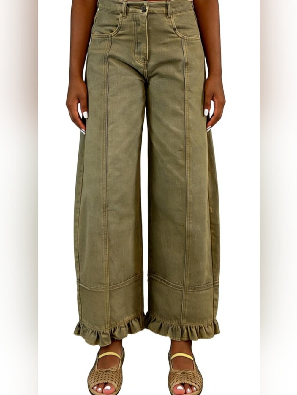 NWT Olive Barrel Leg Pants | Size XL | New Release | Just Arrived - Picture 4 of 5